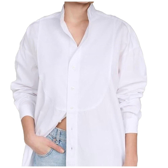 FRANK & EILEEN Victoria Size 4XL White Button-Up Long Sleeve Oversized Top FLAW - Picture 1 of 8